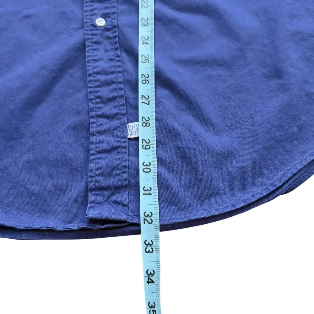 Vintage 80s Polo Ralph Lauren Heavy Oxford Shirt XL Blue Button Down USA Cotton